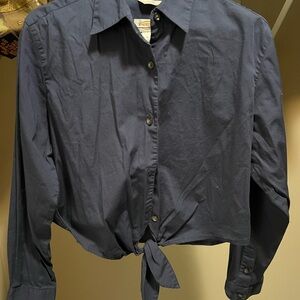 Talbots Navy Button Down Shirt